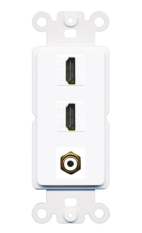 2 HDMI RCA-WHITE Wall Plate [White]