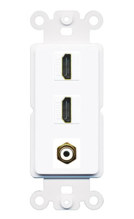 2 HDMI RCA-WHITE Wall Plate [White]