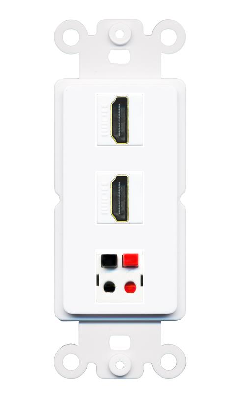 2 HDMI SPEAKER Wall Plate [White]