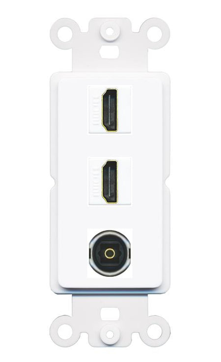 2 HDMI TOSLINK Wall Plate [White]