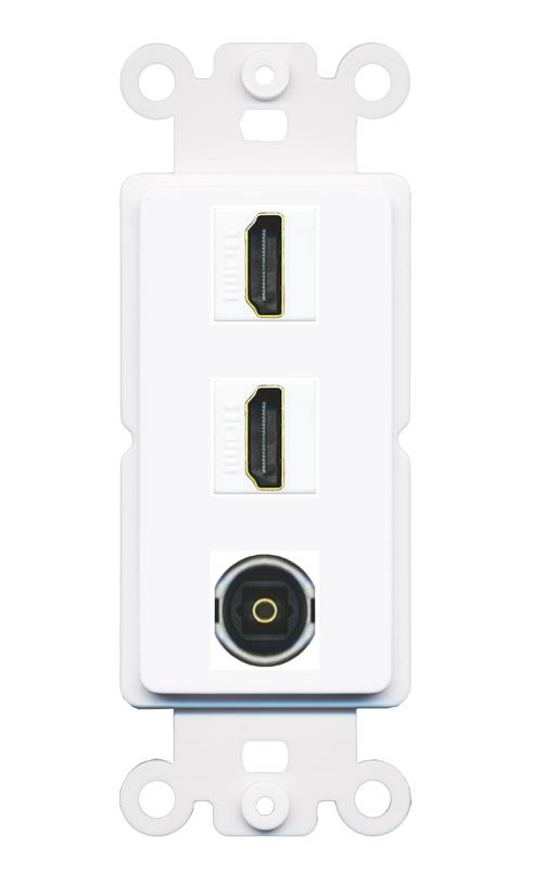 2 HDMI TOSLINK Wall Plate [White]