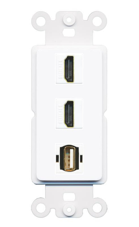2 HDMI USB2 Wall Plate [White]