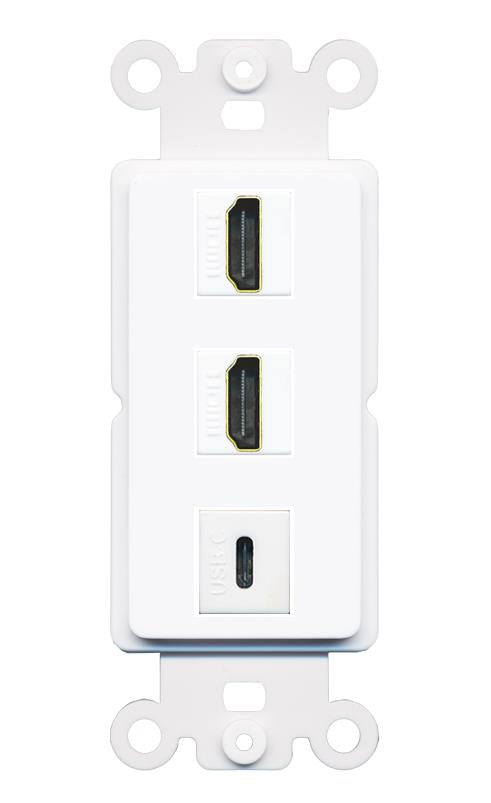 2 HDMI USBC Wall Plate [White]