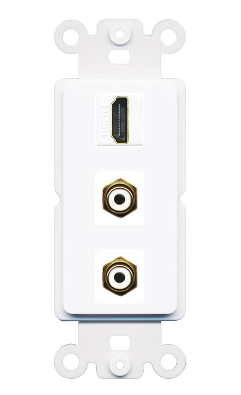 HDMI 2 RCA-WHITE Wall Plate [White]