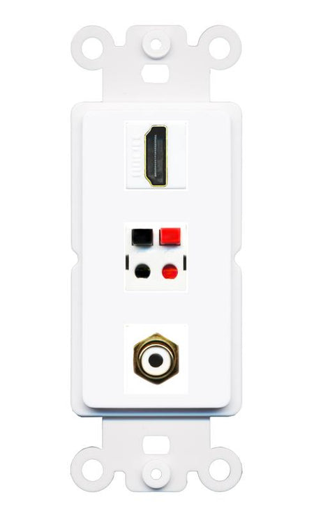 HDMI RCA-WHITE SPEAKER Wall Plate [White]