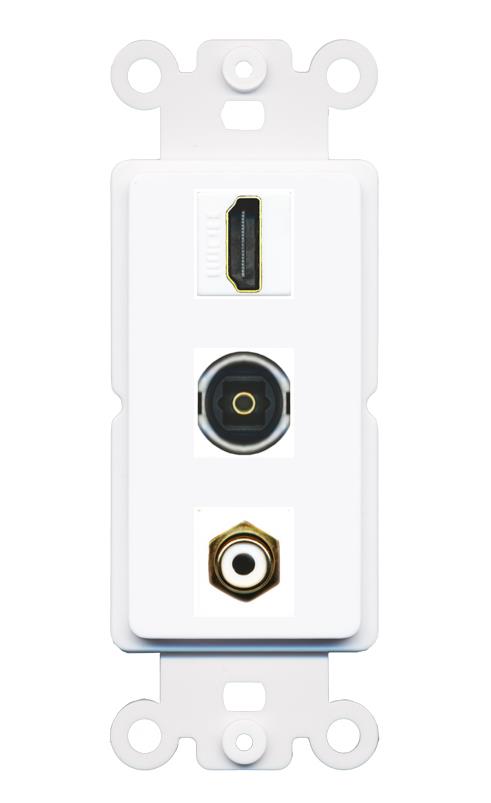 HDMI RCA-WHITE TOSLINK Wall Plate [White]