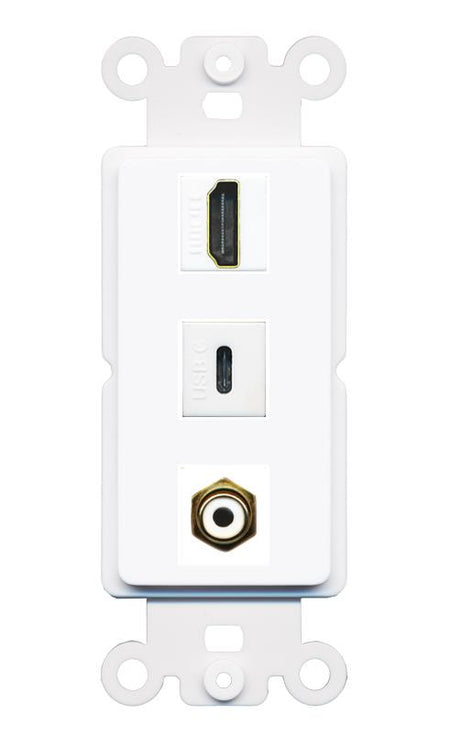HDMI RCA-WHITE USBC Wall Plate [White]