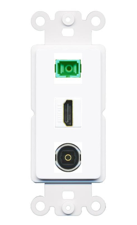 HDMI SC-APC-SX TOSLINK Wall Plate [White]