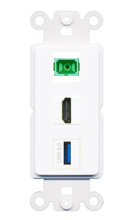HDMI SC-APC-SX USB-3 Wall Plate [White]