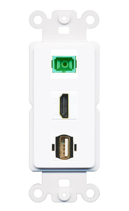 HDMI SC-APC-SX USB2 Wall Plate [White]