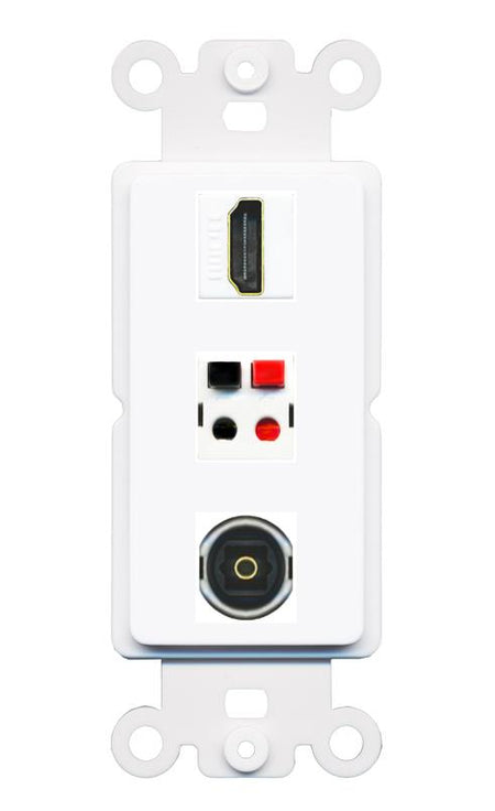 HDMI SPEAKER TOSLINK Wall Plate [White]