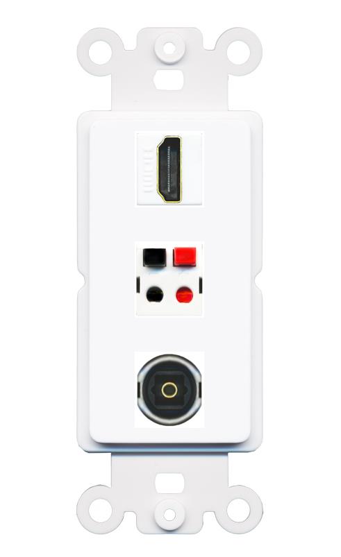 HDMI SPEAKER TOSLINK Wall Plate [White]