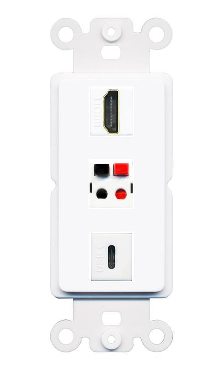 HDMI SPEAKER USBC Wall Plate [White]