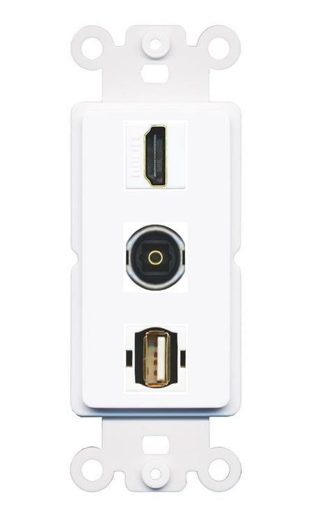 HDMI TOSLINK USB2 Wall Plate [White]