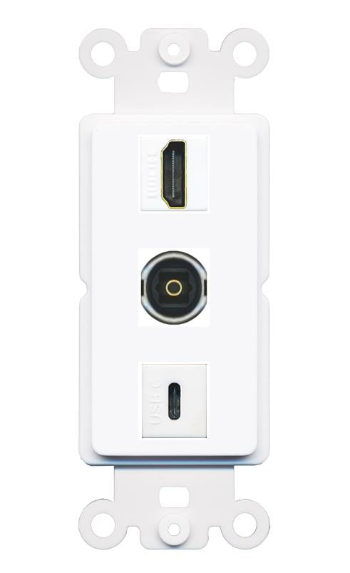 HDMI TOSLINK USBC Wall Plate [White]