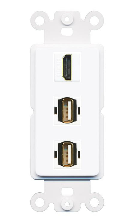 HDMI 2 USB2 Wall Plate [White]