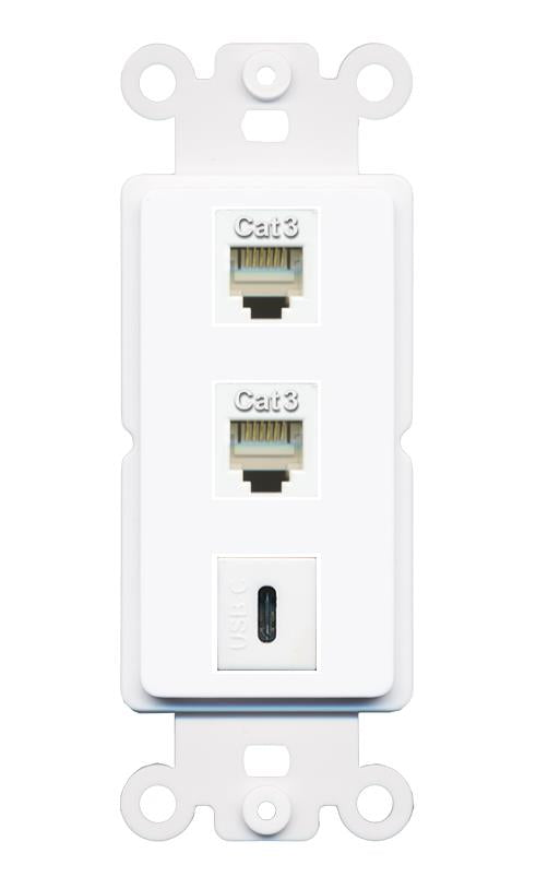 2 PHONE USBC Wall Plate [White]