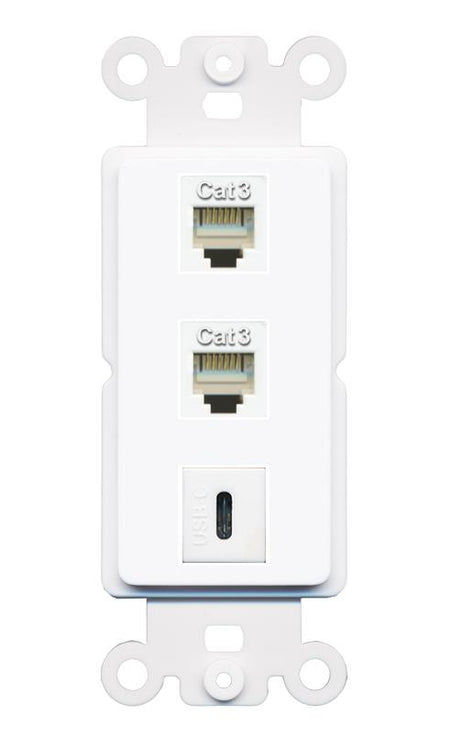 2 PHONE USBC Wall Plate [White]
