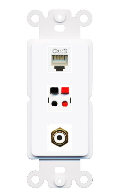 PHONE RCA-WHITE SPEAKER Wall Plate [White]