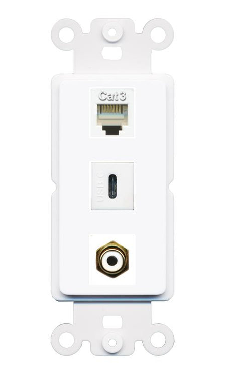 PHONE RCA-WHITE USBC Wall Plate [White]