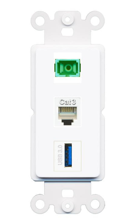 PHONE SC-APC-SX USB-3 Wall Plate [White]