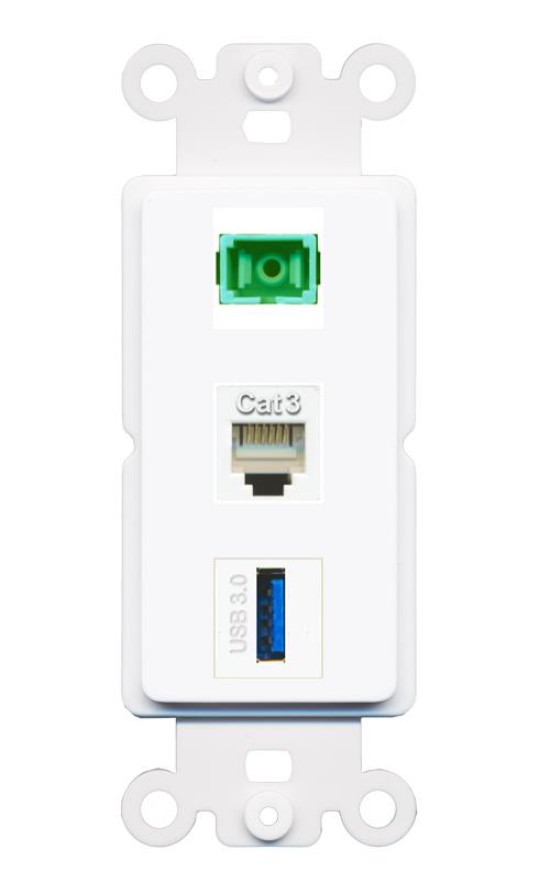 PHONE SC-APC-SX USB-3 Wall Plate [White]