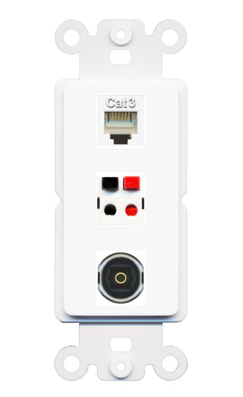 PHONE SPEAKER TOSLINK Wall Plate [White]