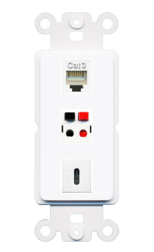 PHONE SPEAKER USBC Wall Plate [White]