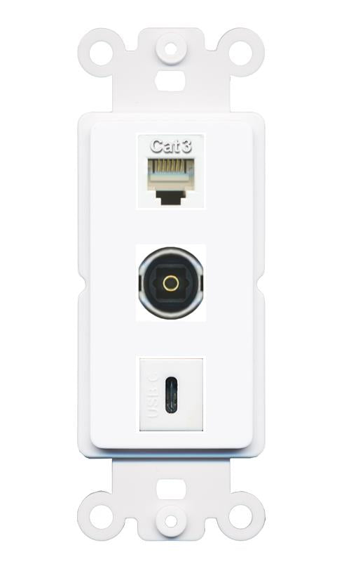 PHONE TOSLINK USBC Wall Plate [White]