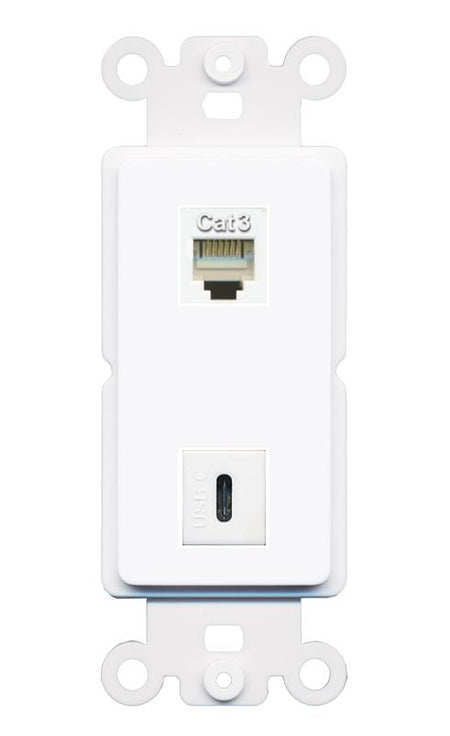 PHONE USBC Rocker Insert Module Wall Plate [White]
