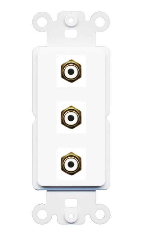 3 RCA-WHITE Wall Plate [White]