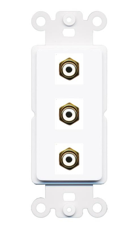 3 RCA-WHITE Wall Plate [White]