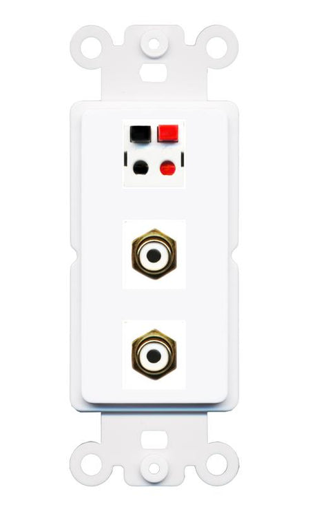 2 RCA-WHITE SPEAKER Wall Plate [White]