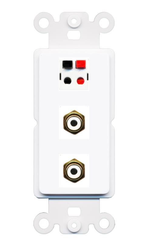 2 RCA-WHITE SPEAKER Wall Plate [White]