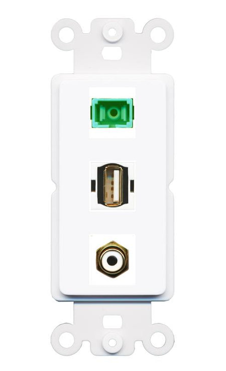 RCA-WHITE SC-APC-SX USB2 Wall Plate [White]