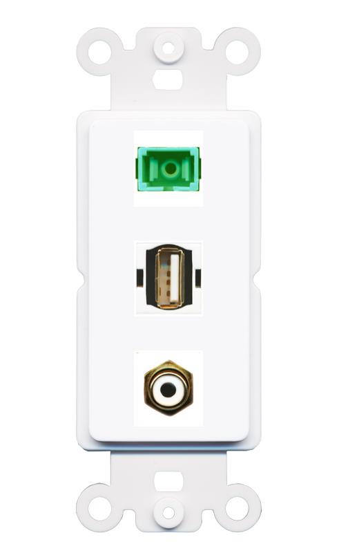 RCA-WHITE SC-APC-SX USB2 Wall Plate [White]