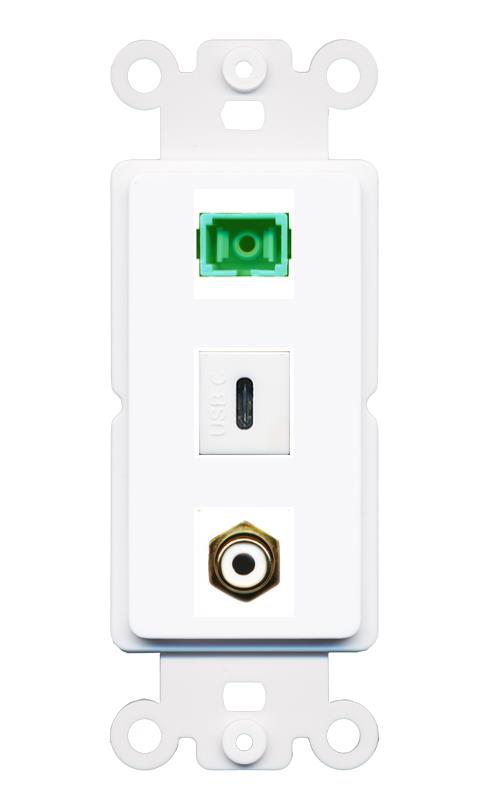 RCA-WHITE SC-APC-SX USBC Wall Plate [White]