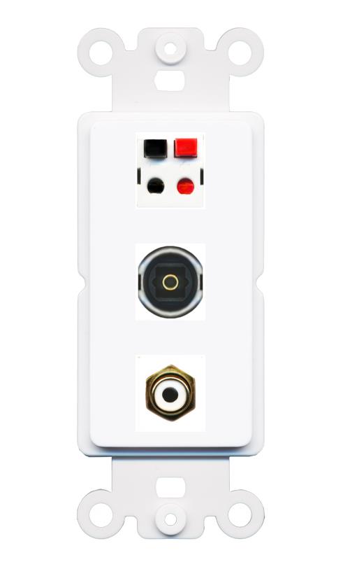 RCA-WHITE SPEAKER TOSLINK Wall Plate [White]