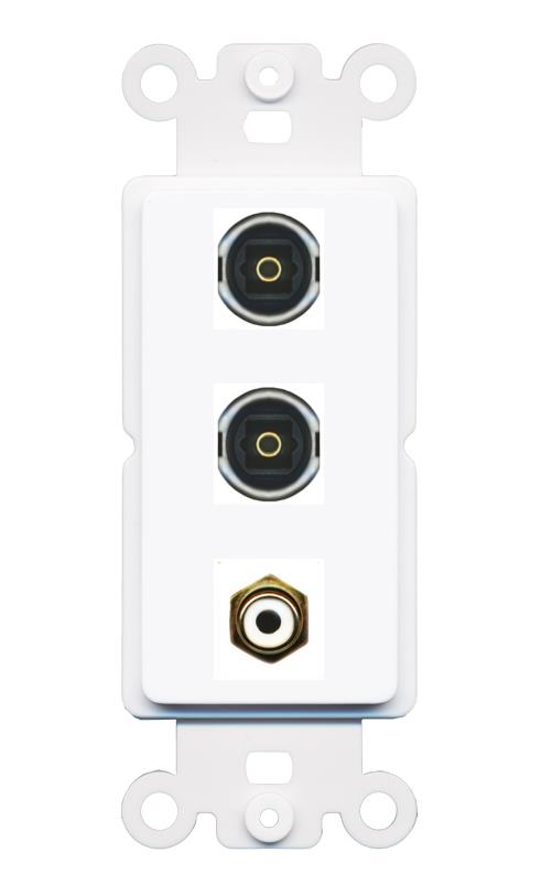 RCA-WHITE 2 TOSLINK Wall Plate [White]