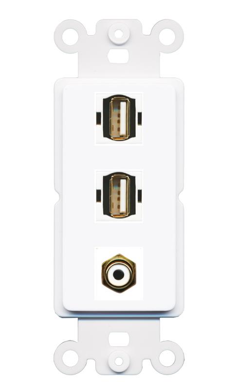 RCA-WHITE 2 USB2 Wall Plate [White]