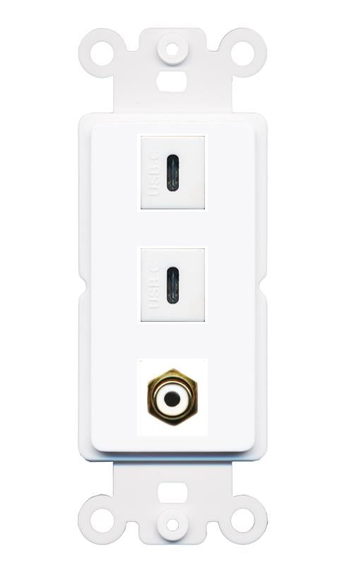 RCA-WHITE 2 USBC Wall Plate [White]