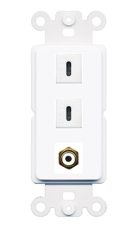 RCA-WHITE 2 USBC Wall Plate [White]