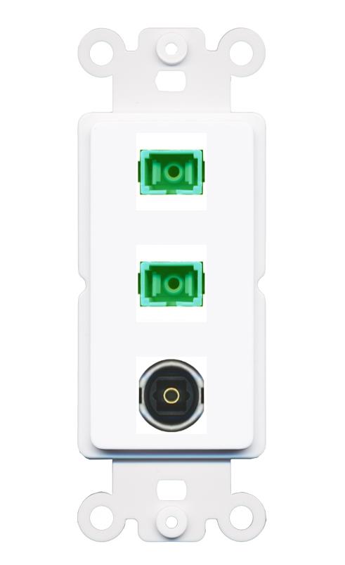 2 SC-APC-SX TOSLINK Wall Plate [White]
