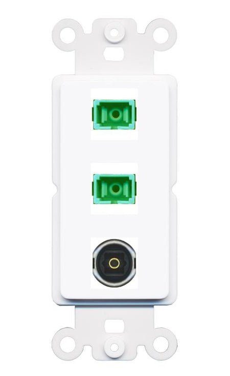 2 SC-APC-SX TOSLINK Wall Plate [White]