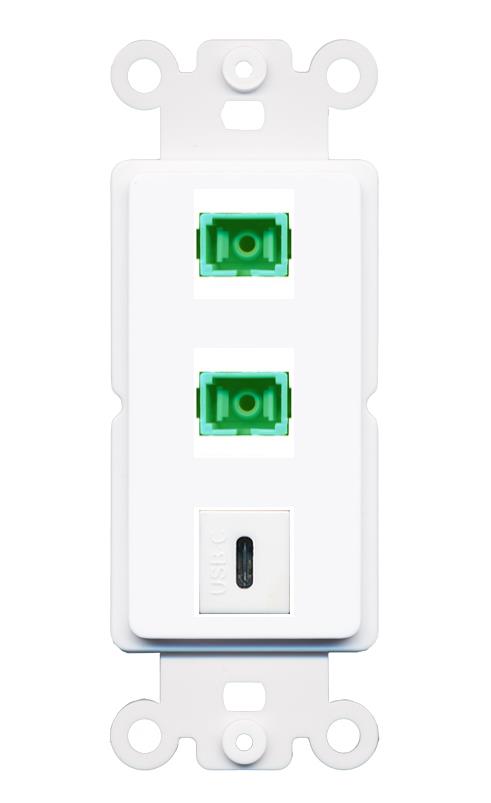 2 SC-APC-SX USBC Wall Plate [White]