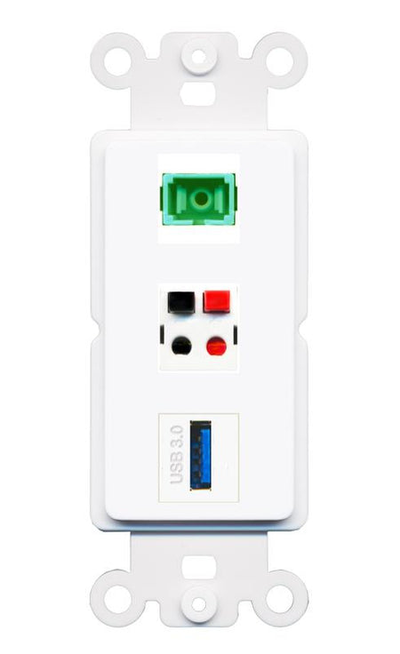 SC-APC-SX SPEAKER USB-3 Wall Plate [White]