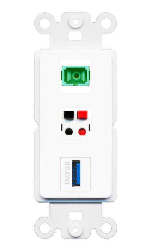 SC-APC-SX SPEAKER USB-3 Wall Plate [White]