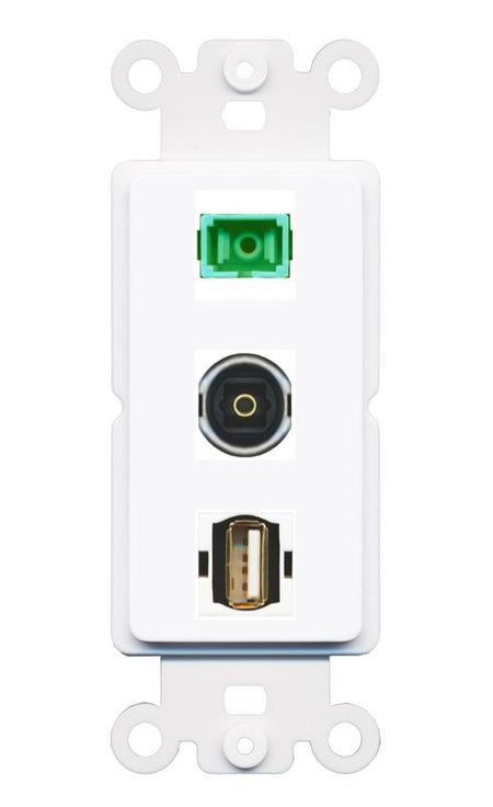 SC-APC-SX TOSLINK USB2 Wall Plate [White]