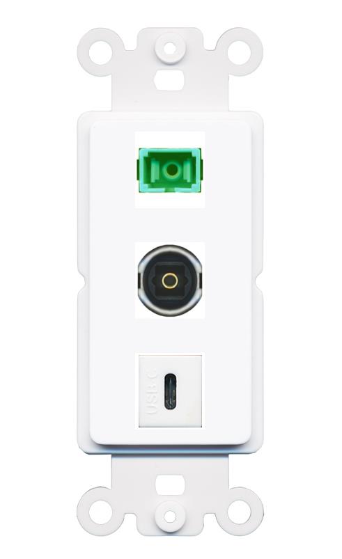 SC-APC-SX TOSLINK USBC Wall Plate [White]