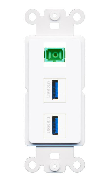 SC-APC-SX 2 USB-3 Wall Plate [White]